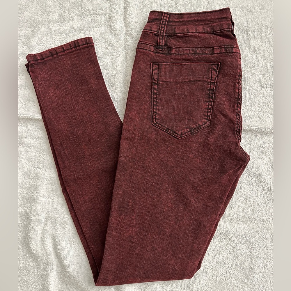 BEBE Burgundy Skinny Jeans Size 29